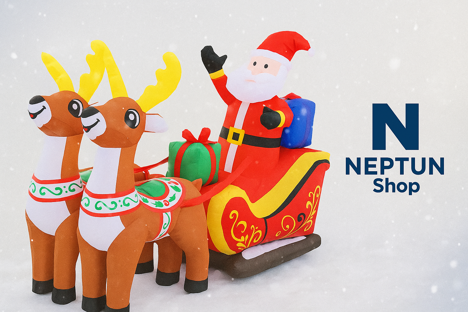 Swiąteczny mikołaj na saniach.